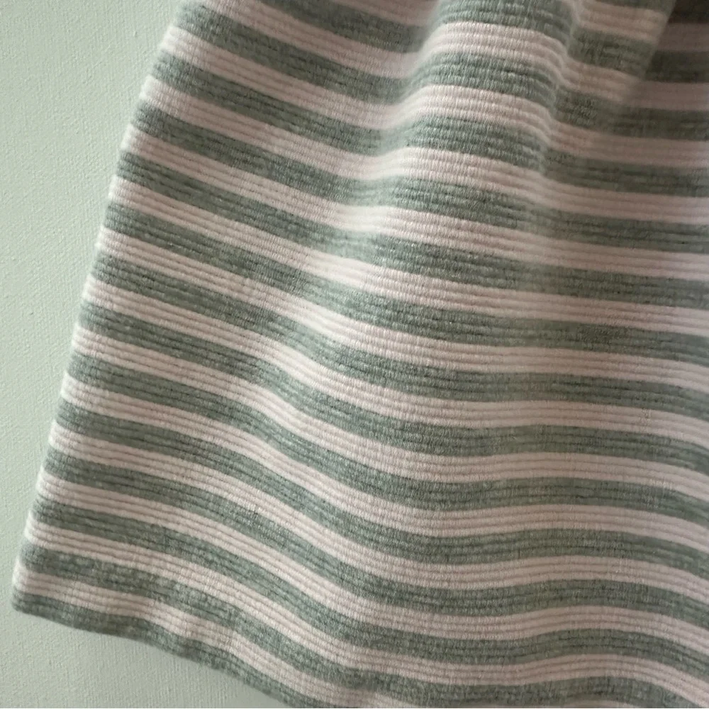 Ralph Lauren 18 Months Baby Girl Pink Gray Stripe Ponte Dress